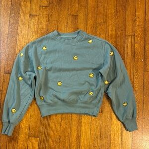 Reflex Teal Sweatshirt with Smiley Patch